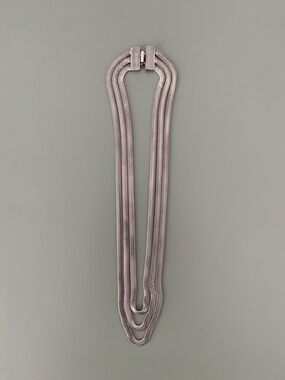 Vintage Multi-Strand Silver Herringbone Necklace with Box Clasp